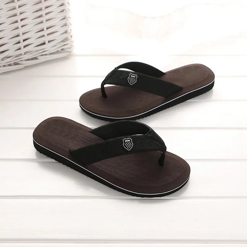 Casual Slippers For Men Flip Flops Beach Sandals Summer Non-Slip Flat Slides Men Slippers Indoor House Shoes Man Male Slipper