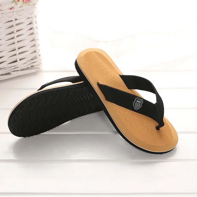 Casual Slippers For Men Flip Flops Beach Sandals Summer Non-Slip Flat Slides Men Slippers Indoor House Shoes Man Male Slipper