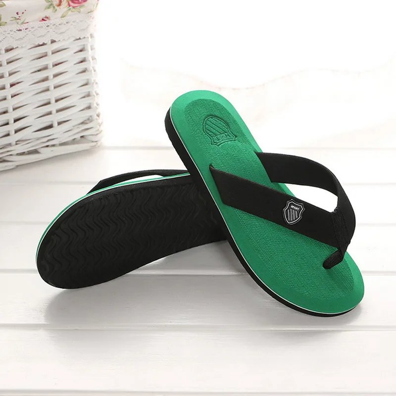 Casual Slippers For Men Flip Flops Beach Sandals Summer Non-Slip Flat Slides Men Slippers Indoor House Shoes Man Male Slipper