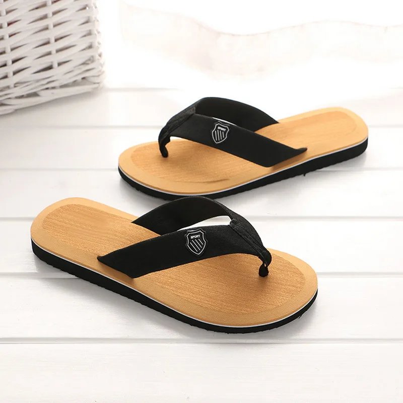 Casual Slippers For Men Flip Flops Beach Sandals Summer Non-Slip Flat Slides Men Slippers Indoor House Shoes Man Male Slipper