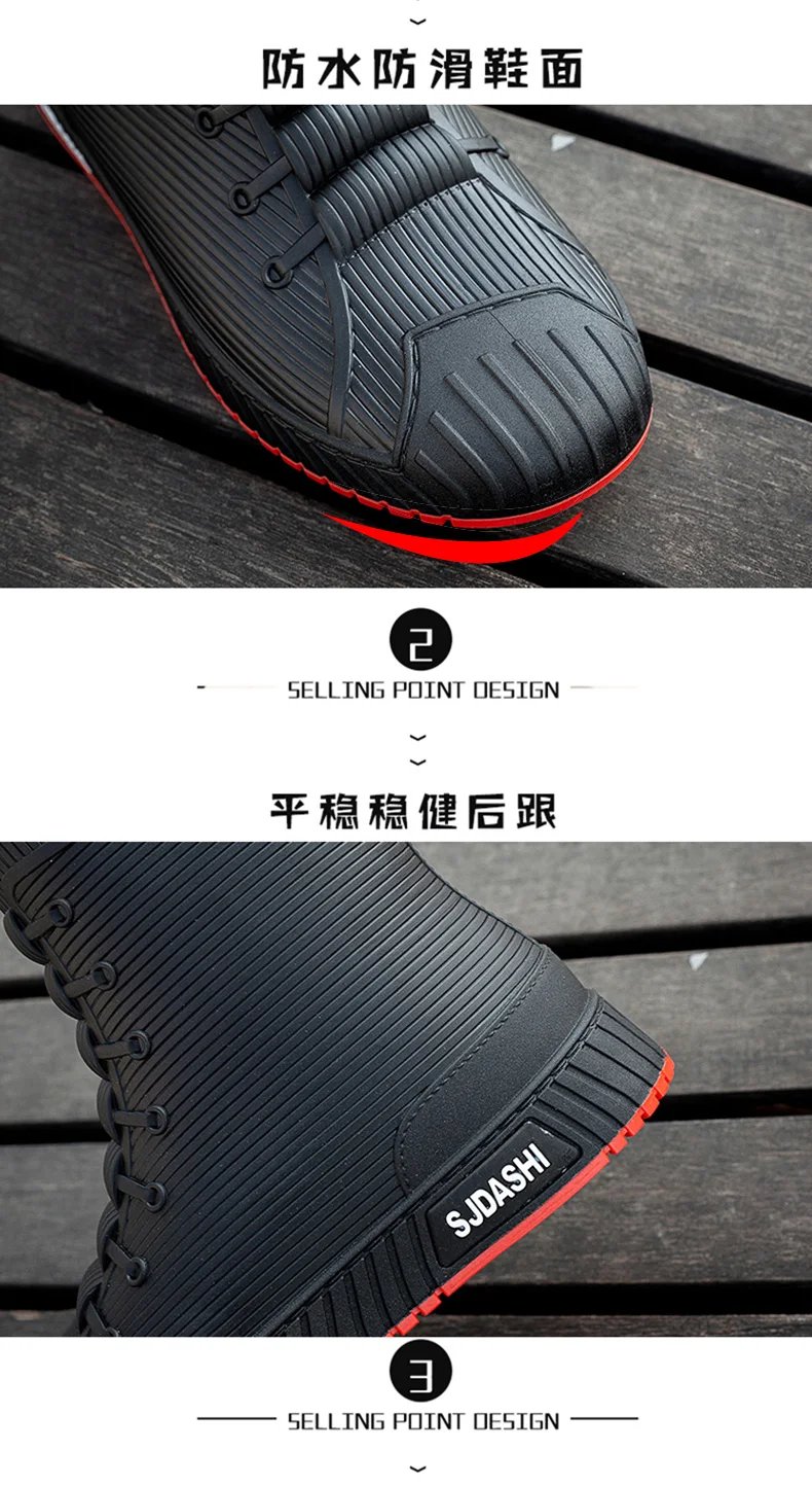 Versatile Casual Short-barreled Waterproof Shoes Men Women Lined With Fleece Warmth Anti-slip Wear-resistant Outdoors Rain Boots