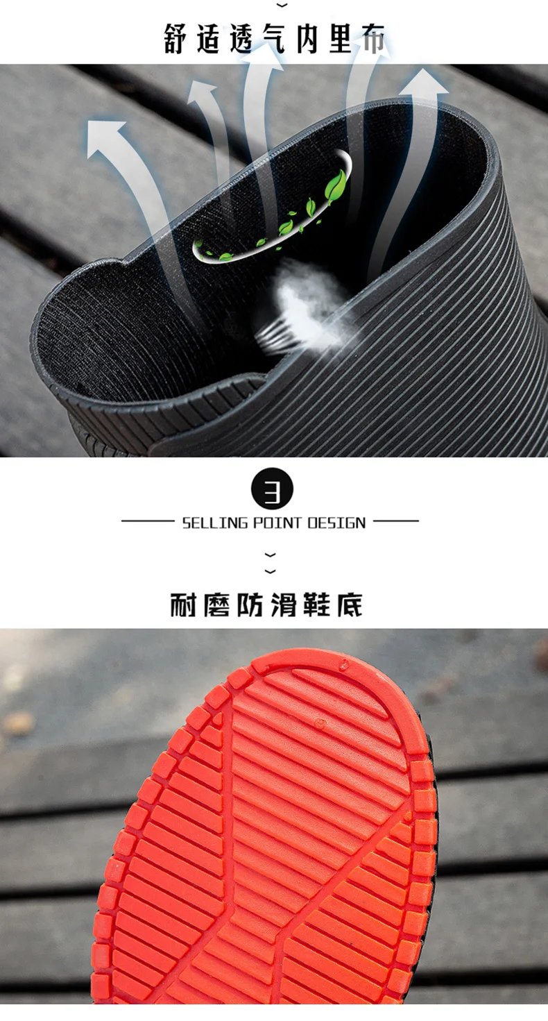 Versatile Casual Short-barreled Waterproof Shoes Men Women Lined With Fleece Warmth Anti-slip Wear-resistant Outdoors Rain Boots