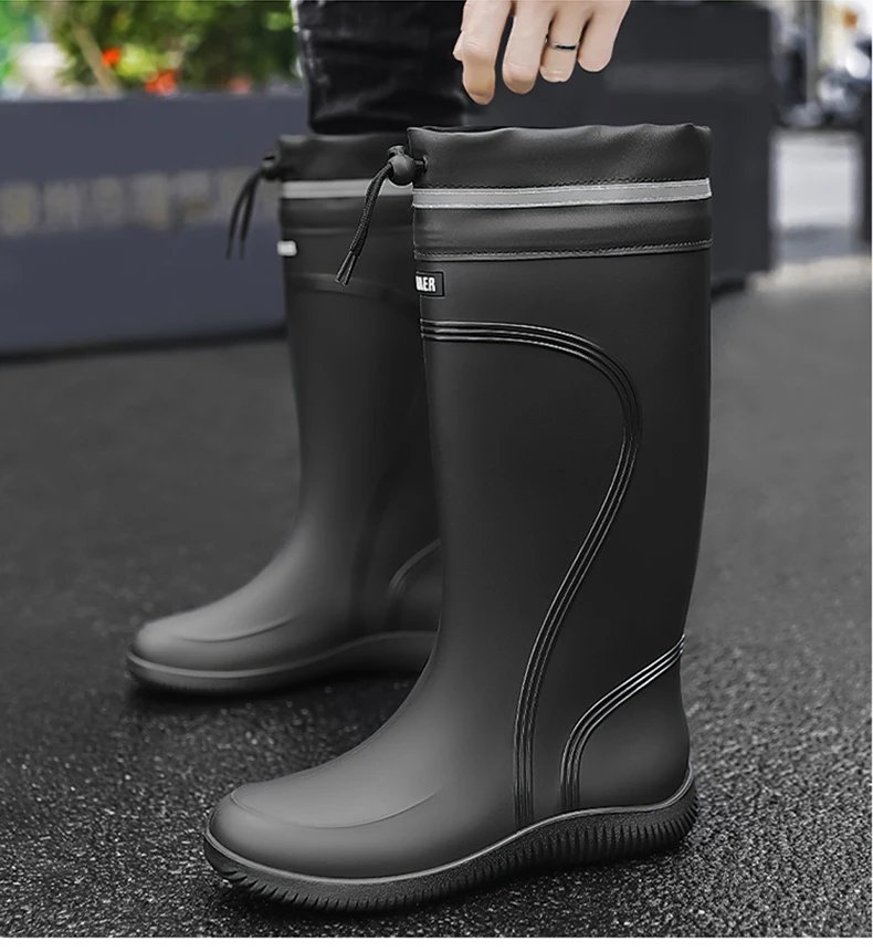 Rain shoes men's waterproof rainproof boots four season soft soles non-slip comfort outdoor work water shoes male's water boots