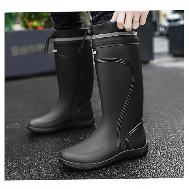 Rain shoes men's waterproof rainproof boots four season soft soles non-slip comfort outdoor work water shoes male's water boots
