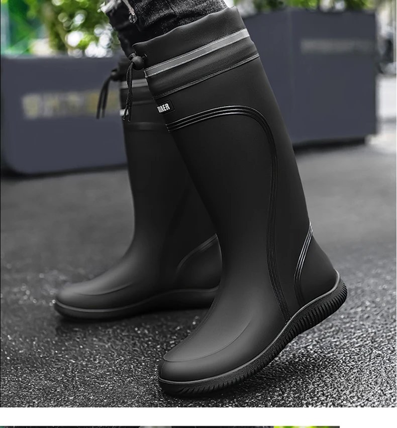 Rain shoes men's waterproof rainproof boots four season soft soles non-slip comfort outdoor work water shoes male's water boots