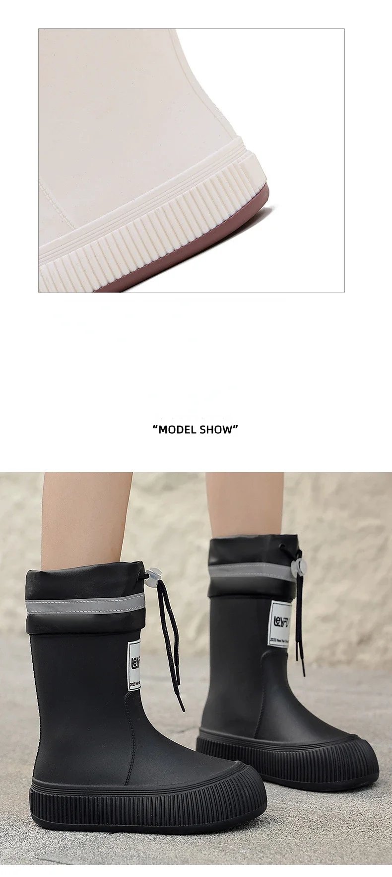 Rain Boots Women Anti Slip Trend Lightweight Soft Rain Shoes Outdoor Fishing Thick Sole Waterproof Shoes Fashion Comfy 2024