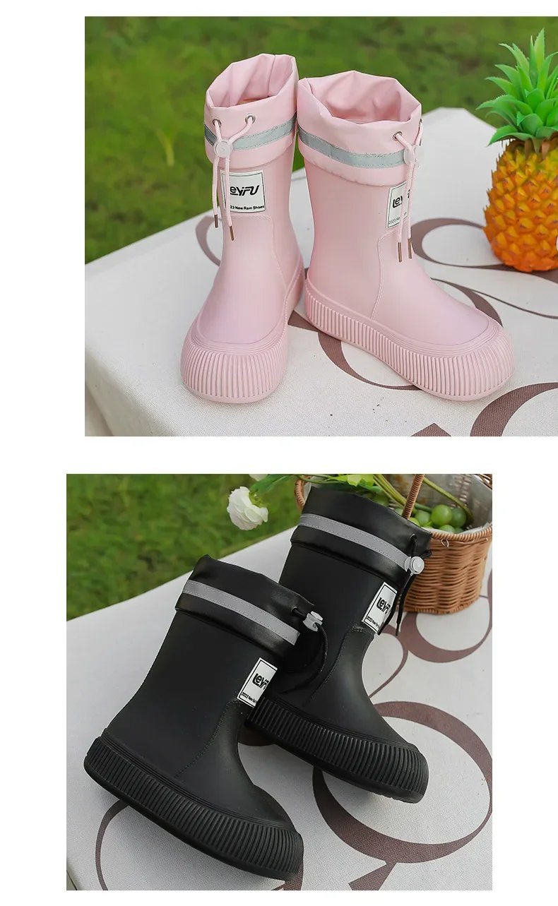 Rain Boots Women Anti Slip Trend Lightweight Soft Rain Shoes Outdoor Fishing Thick Sole Waterproof Shoes Fashion Comfy 2024