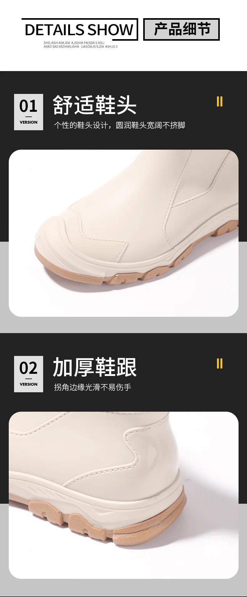 Fashionable Rain Boots for Men New Rainproof and Waterproof Shoes, Short Non-slip Casual Fishing Rubber Boots, Work Rubber Shoes