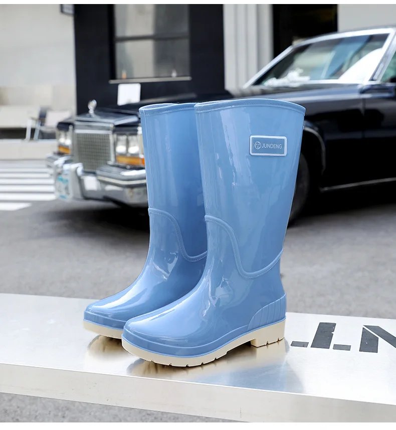 2024 New Adult High-tube Women's Rain Boots Solid Color Non-slip Waterproof Pvc Kitchen Work Shoes Women's 2024 New Adult High-tube Women's Rain Boots Solid Color Non-slip Waterproof Pvc Kitchen Work Shoes Women's