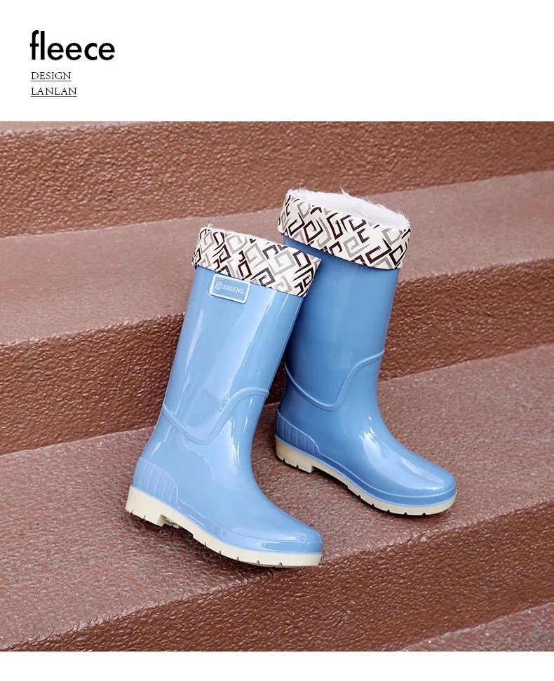 2024 New Adult High-tube Women's Rain Boots Solid Color Non-slip Waterproof Pvc Kitchen Work Shoes Women's 2024 New Adult High-tube Women's Rain Boots Solid Color Non-slip Waterproof Pvc Kitchen Work Shoes Women's