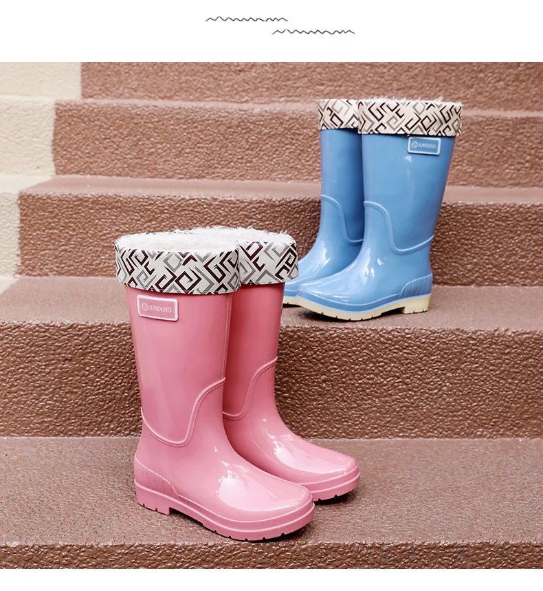 2024 New Adult High-tube Women's Rain Boots Solid Color Non-slip Waterproof Pvc Kitchen Work Shoes Women's 2024 New Adult High-tube Women's Rain Boots Solid Color Non-slip Waterproof Pvc Kitchen Work Shoes Women's