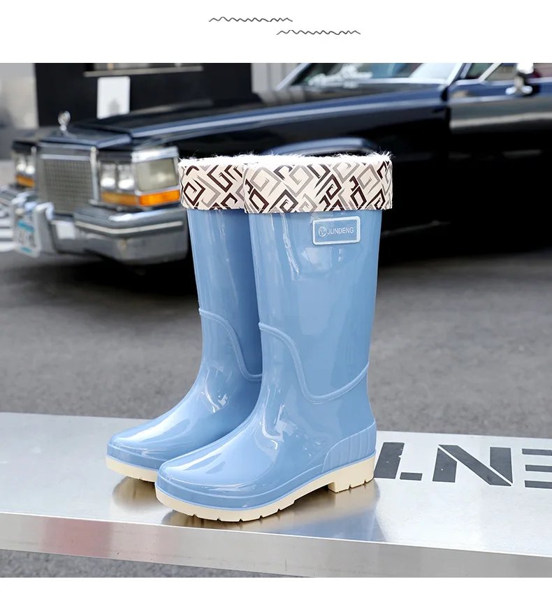 2024 New Adult High-tube Women's Rain Boots Solid Color Non-slip Waterproof Pvc Kitchen Work Shoes Women's 2024 New Adult High-tube Women's Rain Boots Solid Color Non-slip Waterproof Pvc Kitchen Work Shoes Women's