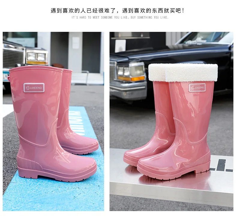 2024 New Adult High-tube Women's Rain Boots Solid Color Non-slip Waterproof Pvc Kitchen Work Shoes Women's 2024 New Adult High-tube Women's Rain Boots Solid Color Non-slip Waterproof Pvc Kitchen Work Shoes Women's