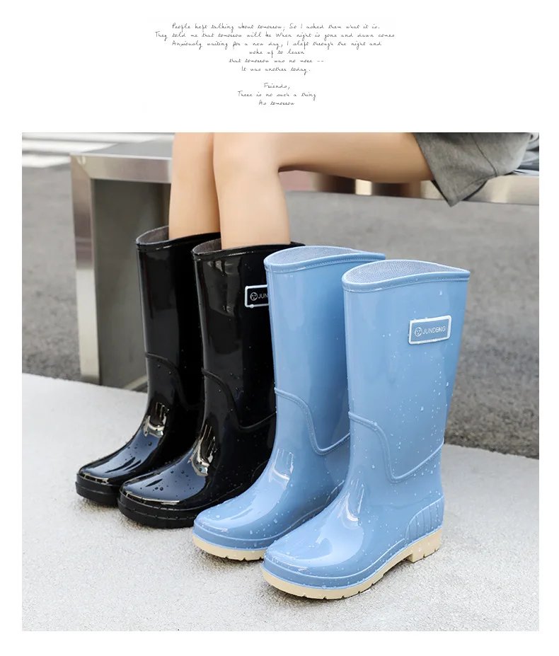 2024 New Adult High-tube Women's Rain Boots Solid Color Non-slip Waterproof Pvc Kitchen Work Shoes Women's 2024 New Adult High-tube Women's Rain Boots Solid Color Non-slip Waterproof Pvc Kitchen Work Shoes Women's