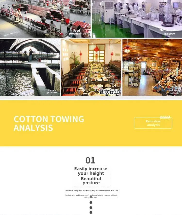 Fashionable Women's Short Sleeve Rain Shoes Cotton Lined Non-slip Rain Boots Fleece Lined For Adults Kitchen Work Shoes