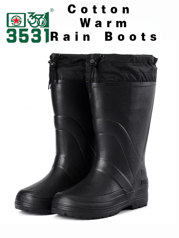 2024 New Men Rain Boots High Quality EVA Non-slip Rain Boots Platform Men Snow Boots Winter Warm Waterproof Shoes Men Work Shoes