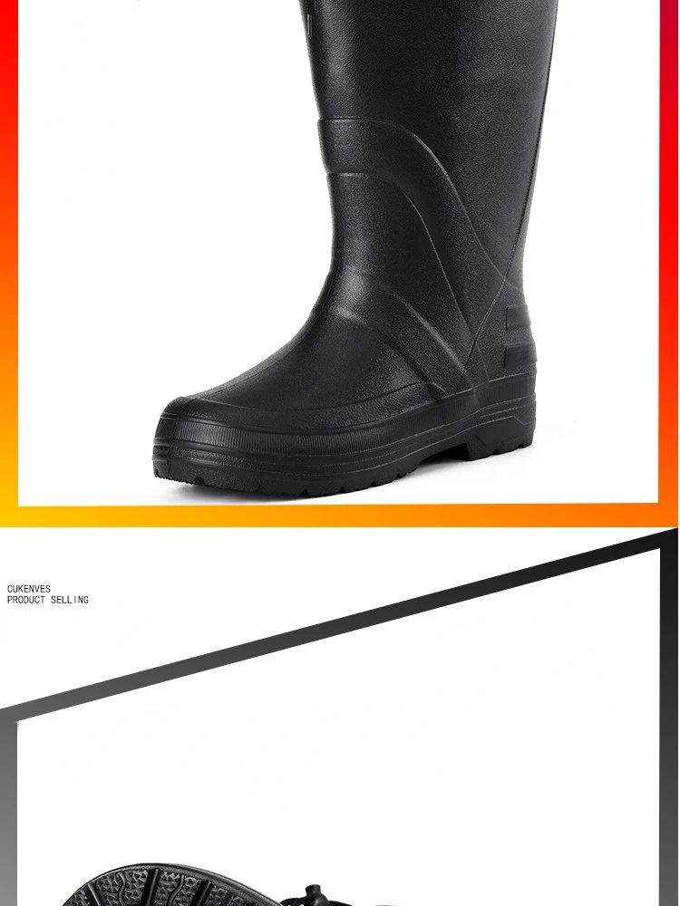 2024 New Men Rain Boots High Quality EVA Non-slip Rain Boots Platform Men Snow Boots Winter Warm Waterproof Shoes Men Work Shoes