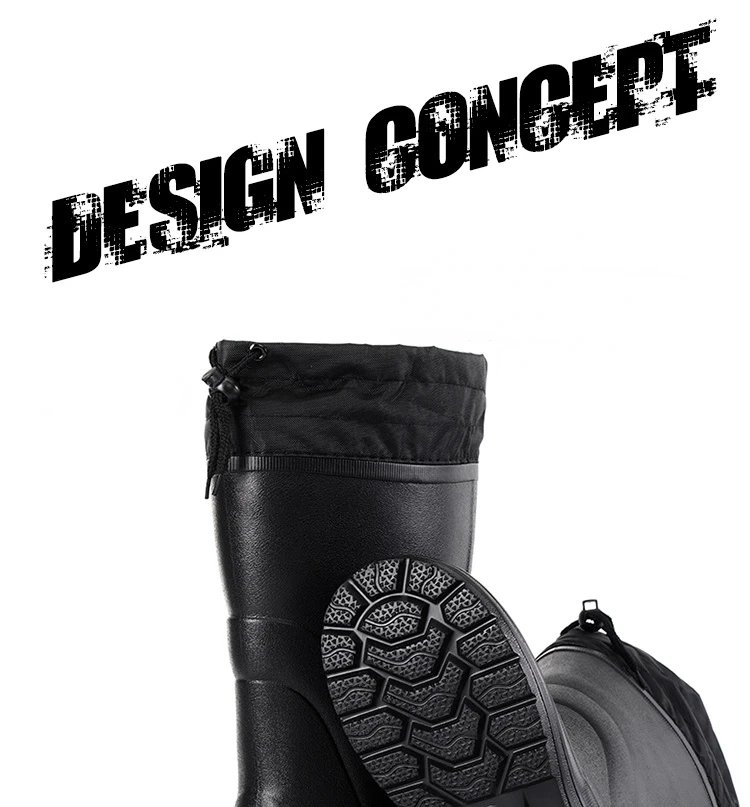 2024 New Men Rain Boots High Quality EVA Non-slip Rain Boots Platform Men Snow Boots Winter Warm Waterproof Shoes Men Work Shoes