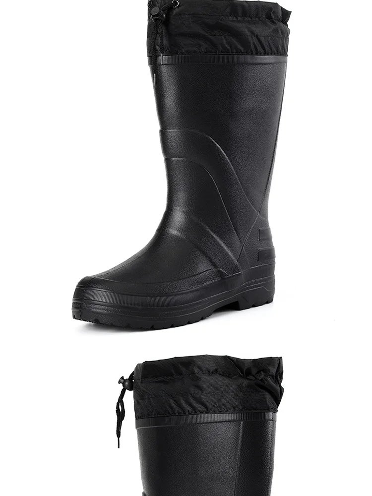 2024 New Men Rain Boots High Quality EVA Non-slip Rain Boots Platform Men Snow Boots Winter Warm Waterproof Shoes Men Work Shoes