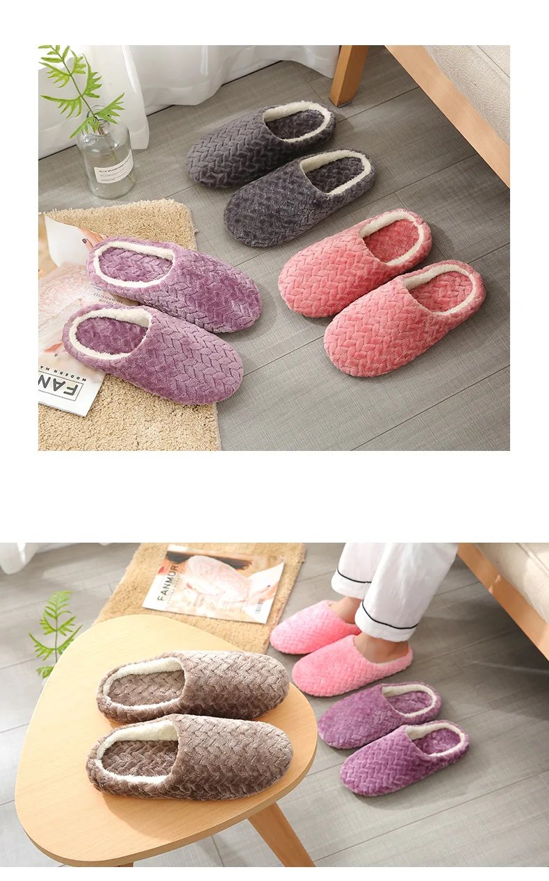 New Jacquard Japanese-style Soft-soled Silent Suede Slippers Non-slip Wooden Floor Indoor Cotton Slippers