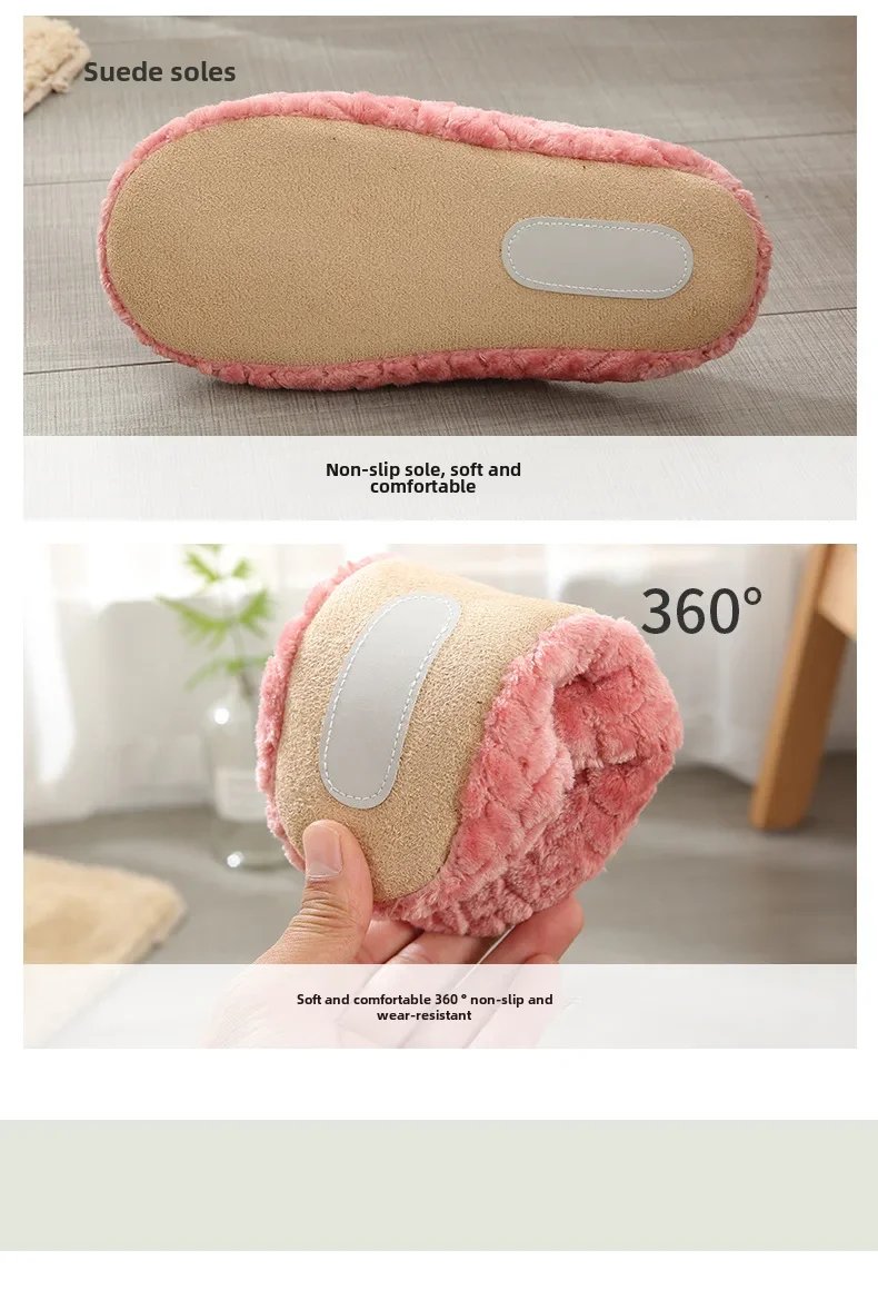 New Jacquard Japanese-style Soft-soled Silent Suede Slippers Non-slip Wooden Floor Indoor Cotton Slippers