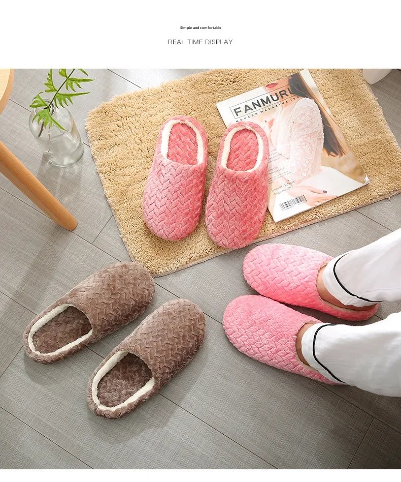 New Jacquard Japanese-style Soft-soled Silent Suede Slippers Non-slip Wooden Floor Indoor Cotton Slippers