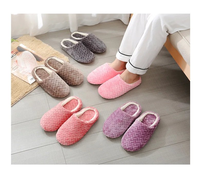 New Jacquard Japanese-style Soft-soled Silent Suede Slippers Non-slip Wooden Floor Indoor Cotton Slippers