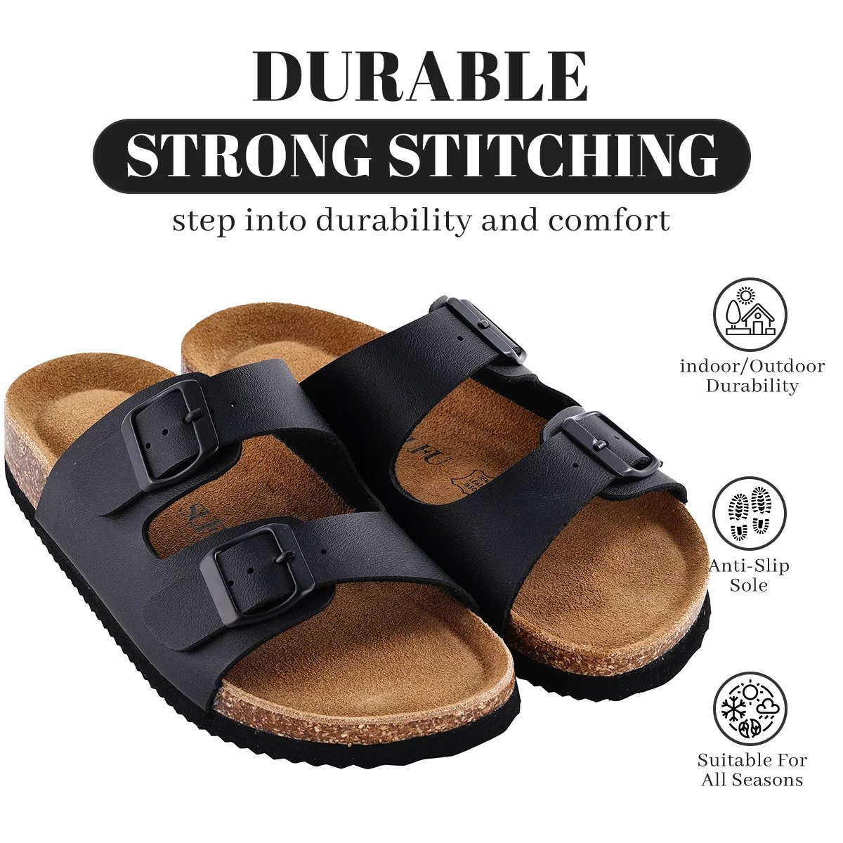 SUFU New Leather Birkenstocks Cork Flip-flops for women Couple Vintage Summer Wear Muller Slippers Fashion Casual Beach Sandals SUFU New Leather Birkenstocks Cork Flip-flops for women Couple Vintage Summer Wear Muller Slippers Fashion Casual Beach Sandals