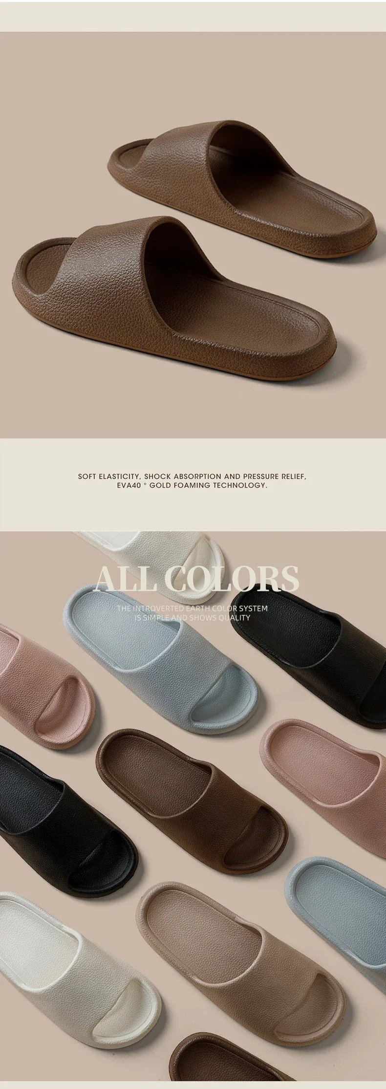 Fashion Women Slippers Summer Flat Lightweight EVA Home Bathroom Slippers Comfort Massage Couples Indoor Slides Shower Shoes