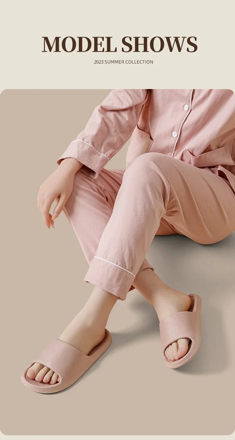 Fashion Women Slippers Summer Flat Lightweight EVA Home Bathroom Slippers Comfort Massage Couples Indoor Slides Shower Shoes