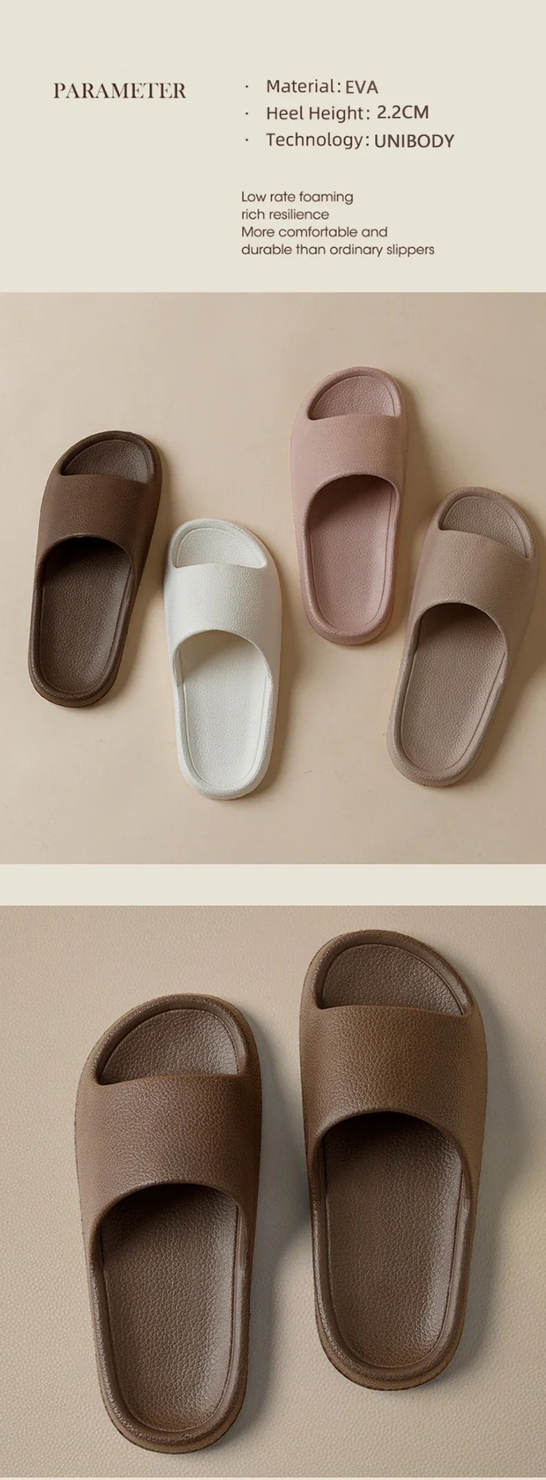 Fashion Women Slippers Summer Flat Lightweight EVA Home Bathroom Slippers Comfort Massage Couples Indoor Slides Shower Shoes