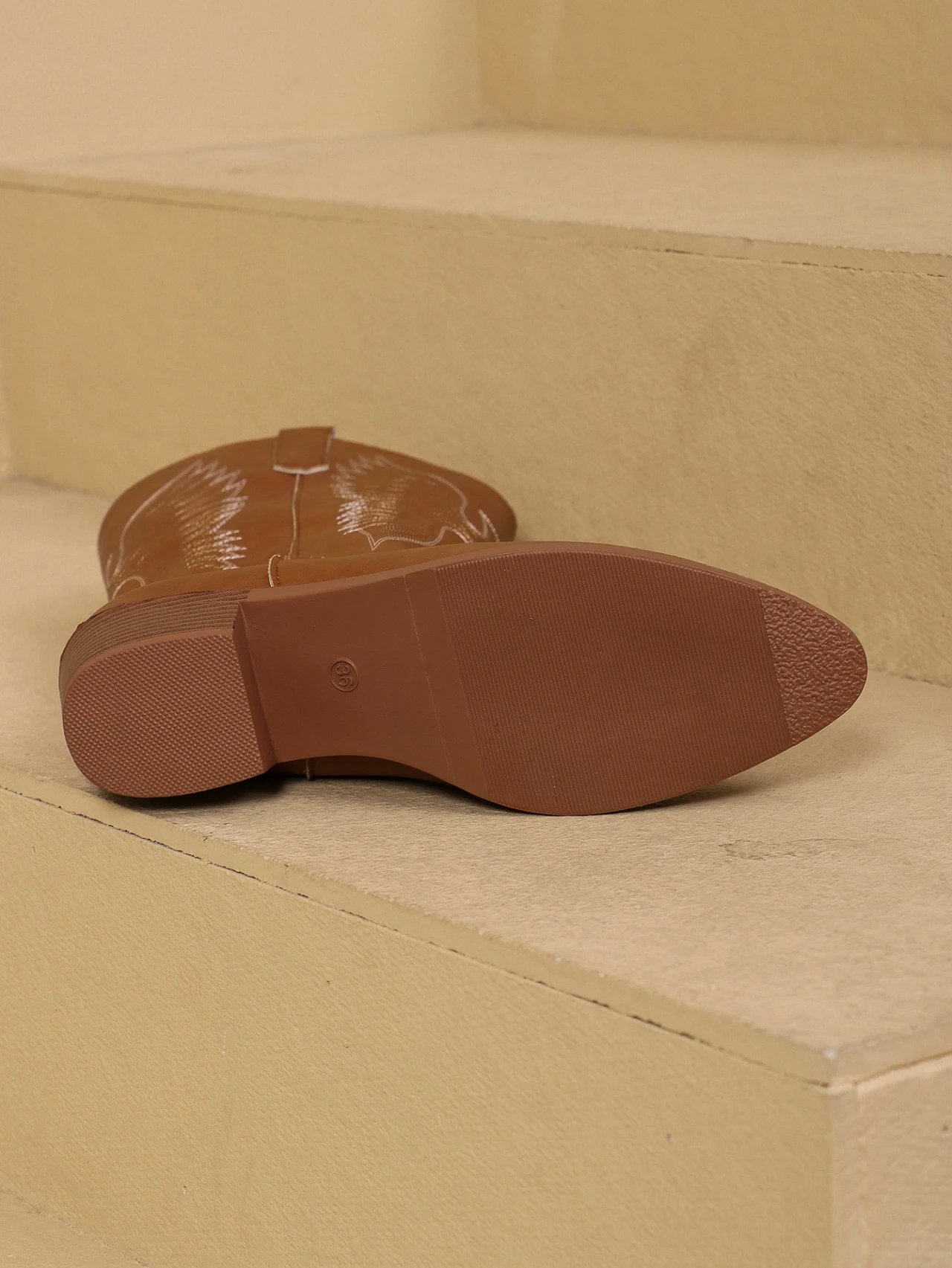 Cowgirl High Knee Boots 2024 New Trend Wedge Heels Embroidered Winter Shoes for Women White Red Pink Cowgirl Cowboy Boots