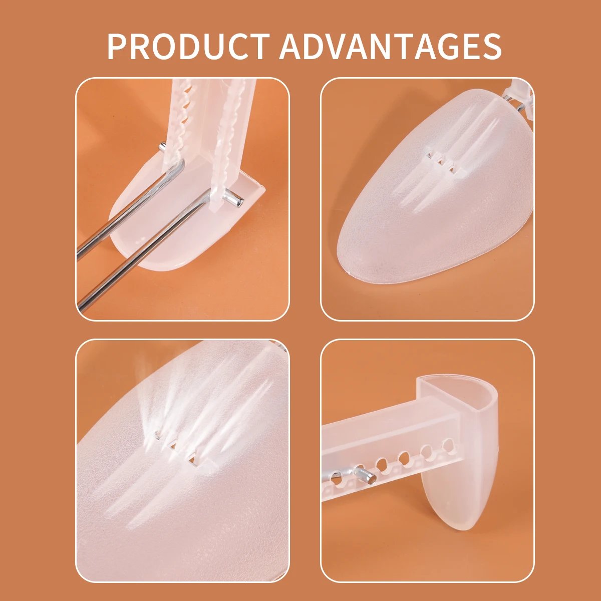 1 Pair Men and women Plastic Shoe Tree Adjustable Shoe Stretcher Shaper Boot Holder Shoe Support（white and black）two sizes