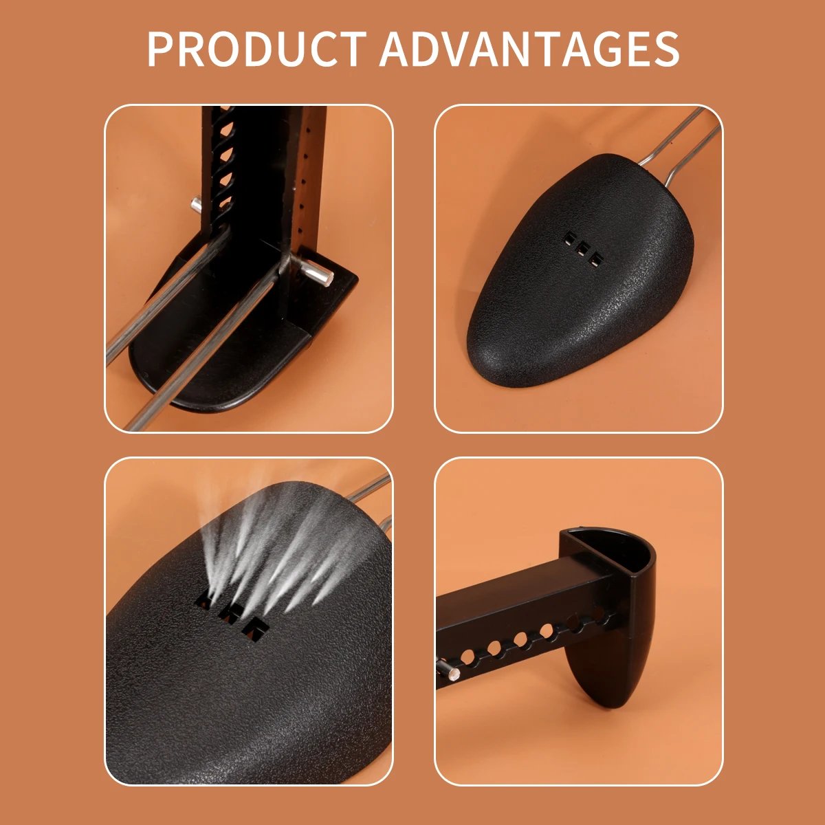 1 Pair Men and women Plastic Shoe Tree Adjustable Shoe Stretcher Shaper Boot Holder Shoe Support（white and black）two sizes