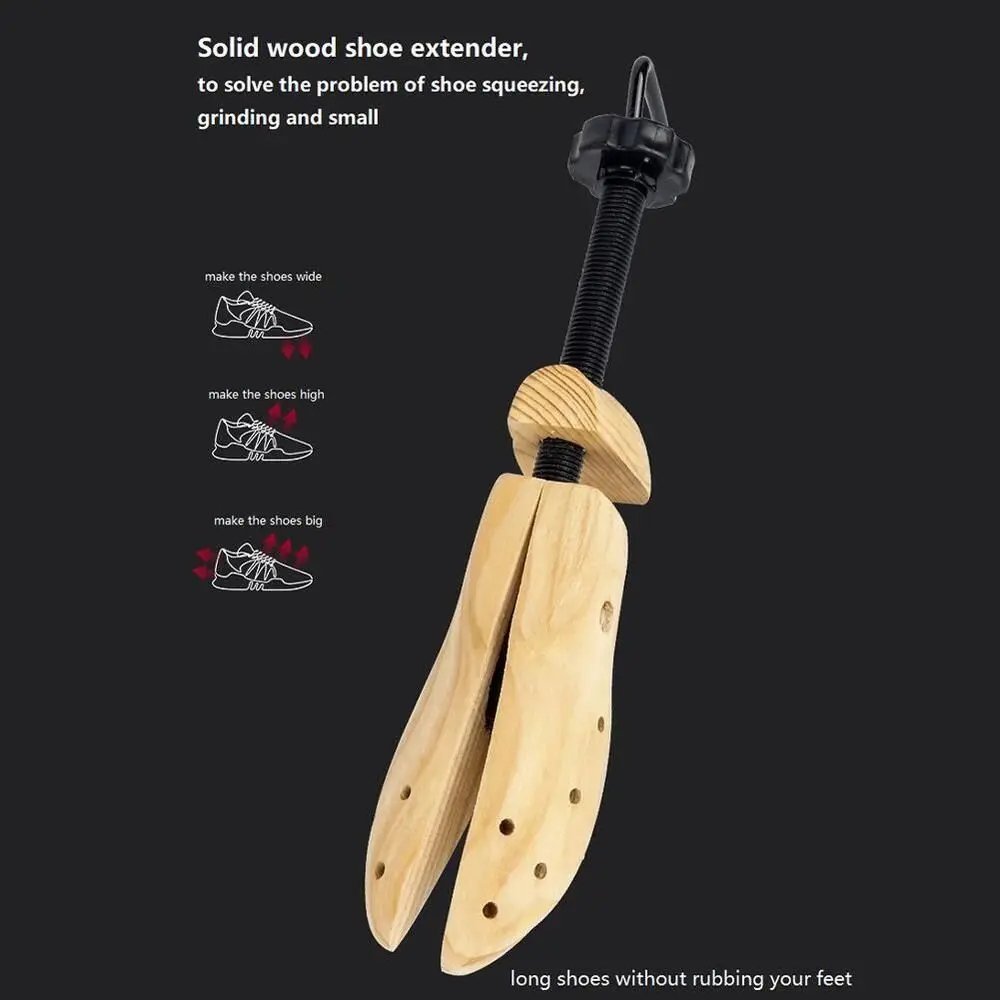 2-Way Adjustable Shoe Stretcher Shoes Tree Shaper Rack Pine Wood Shoe Expander For Man Women Shoe Accessories S/M/L