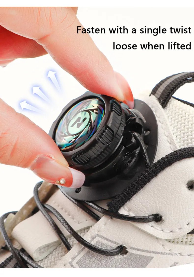 1Pair Automatic Shoelaces Without ties Swivel Buckle Elastic Laces Sneakers Adult Kids Thick Round Shoelace No Tie Shoe laces