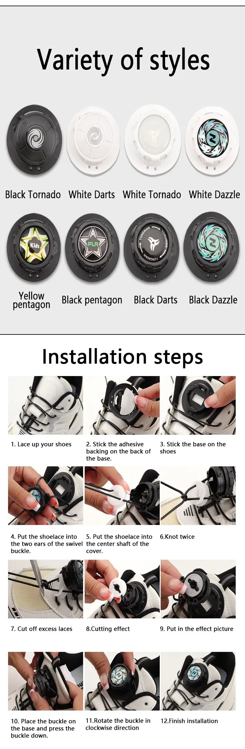 1Pair Automatic Shoelaces Without ties Swivel Buckle Elastic Laces Sneakers Adult Kids Thick Round Shoelace No Tie Shoe laces