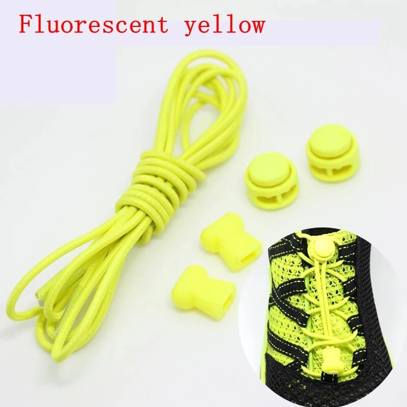 1 Pair 22 Colors Elastic Shoelaces Round Locking No Tie Shoe Laces Kids Adult Quick Lazy Laces Rubber Sneakers Shoelace T1