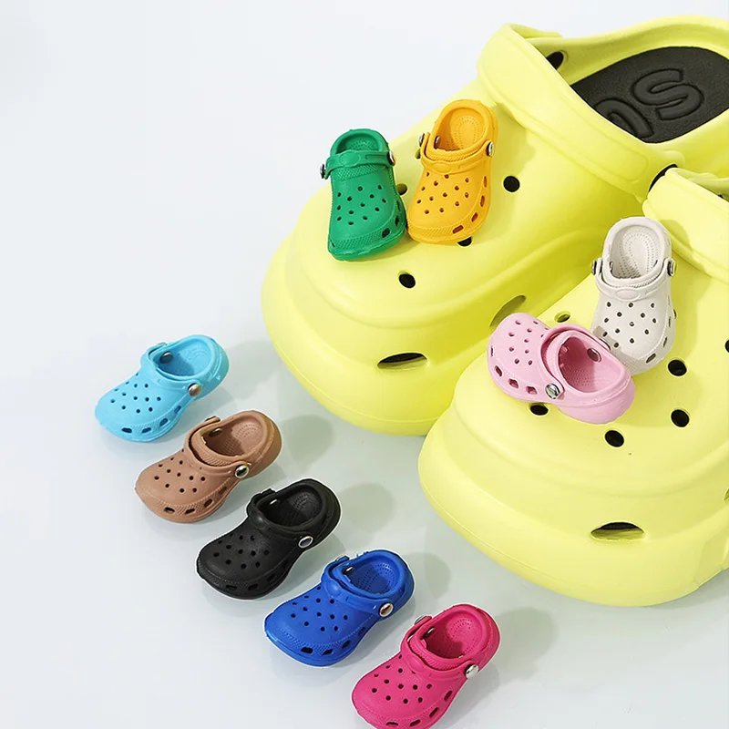 3D New Mini Shoes Shape PVC Shoe Charms for Crocs Accessories Women Beach Bag Sandals Buckle Kids Shoe Pins DIY Shoe Decorations