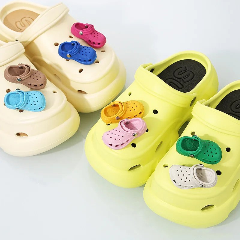3D New Mini Shoes Shape PVC Shoe Charms for Crocs Accessories Women Beach Bag Sandals Buckle Kids Shoe Pins DIY Shoe Decorations