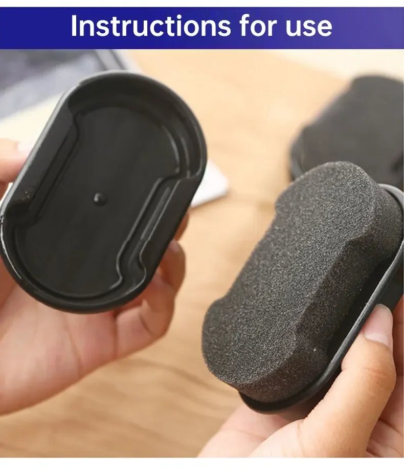 Quick Polish Double-sided Leather Shoe Brush Polish Brush Shoe Maintenance Brightening Cleaning Duster Sponge Wipe Colorless