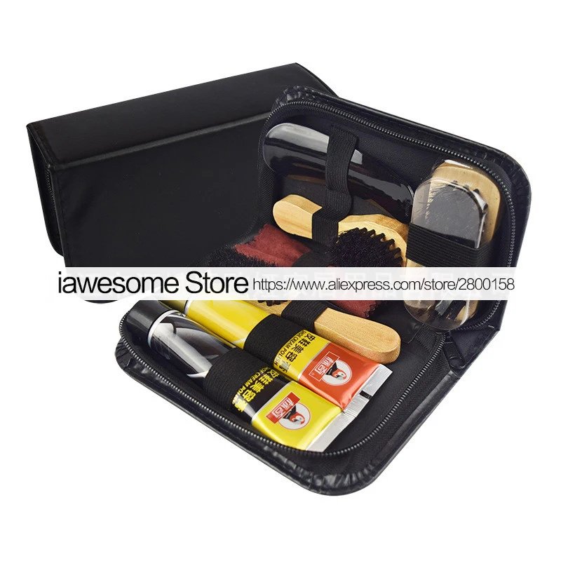 Professional Shoes Care Kit Portable For Boots Sneakers Cleaning Set Polish Brush horn Shine Polishing Tool For Leather Shoes