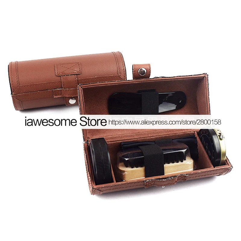 Professional Shoes Care Kit Portable For Boots Sneakers Cleaning Set Polish Brush horn Shine Polishing Tool For Leather Shoes