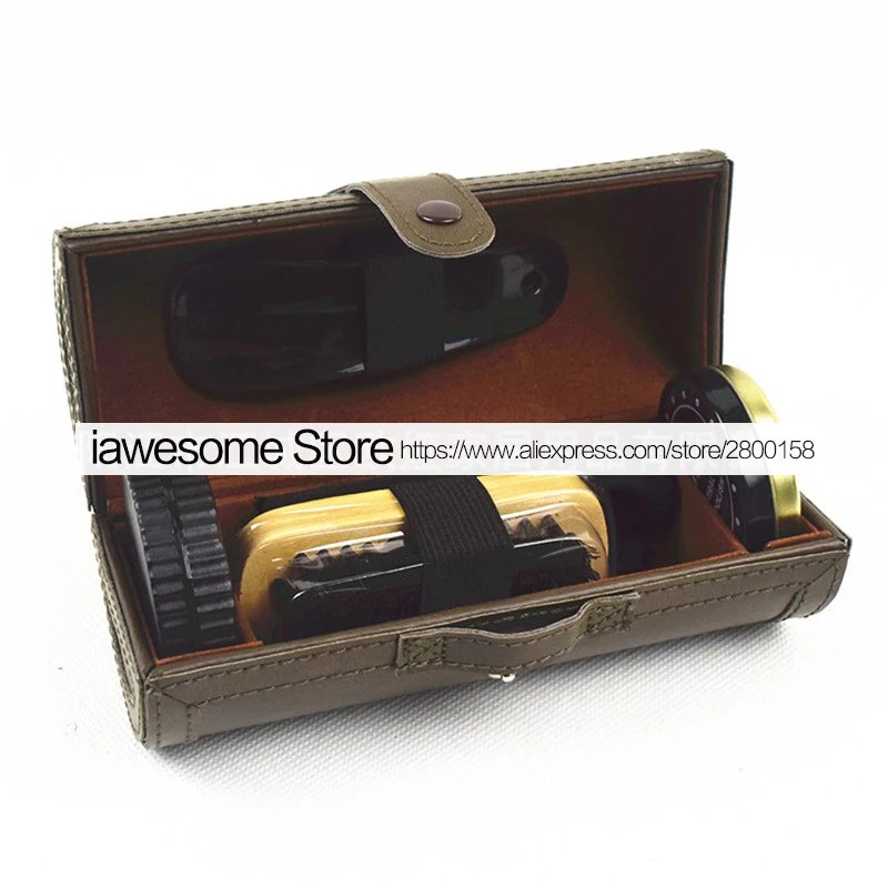 Professional Shoes Care Kit Portable For Boots Sneakers Cleaning Set Polish Brush horn Shine Polishing Tool For Leather Shoes