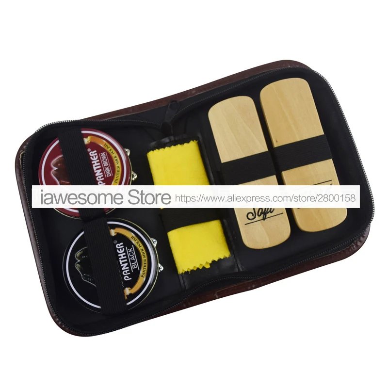 Professional Shoes Care Kit Portable For Boots Sneakers Cleaning Set Polish Brush horn Shine Polishing Tool For Leather Shoes