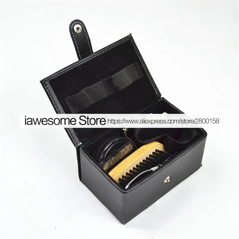 Professional Shoes Care Kit Portable For Boots Sneakers Cleaning Set Polish Brush horn Shine Polishing Tool For Leather Shoes