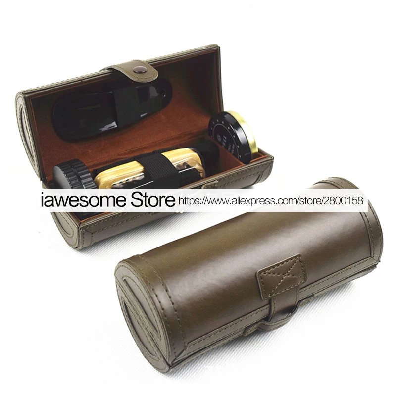 Professional Shoes Care Kit Portable For Boots Sneakers Cleaning Set Polish Brush horn Shine Polishing Tool For Leather Shoes