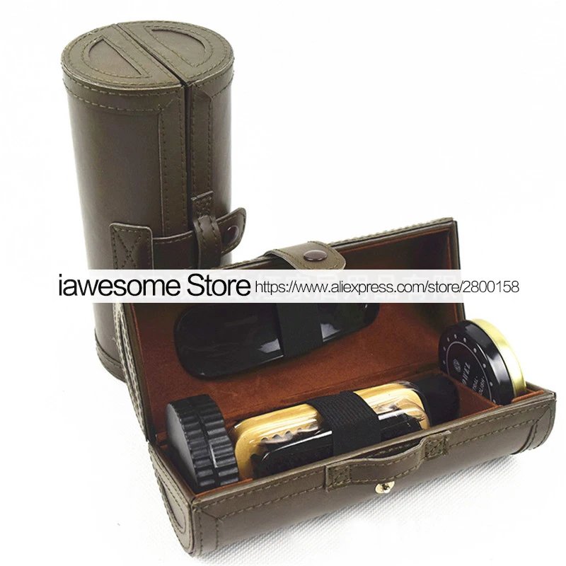 Professional Shoes Care Kit Portable For Boots Sneakers Cleaning Set Polish Brush horn Shine Polishing Tool For Leather Shoes