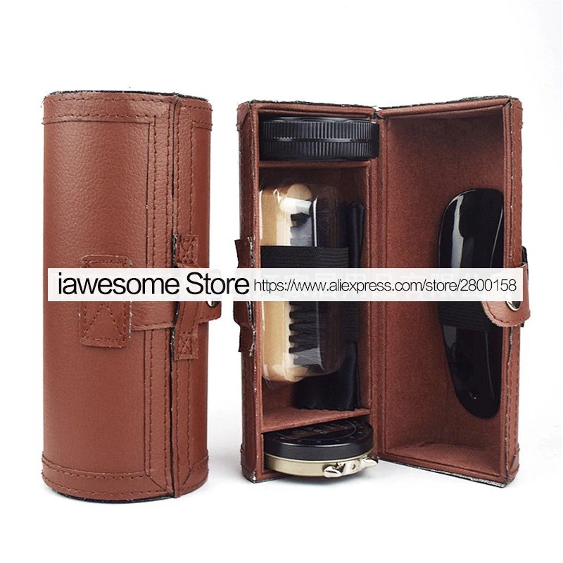 Professional Shoes Care Kit Portable For Boots Sneakers Cleaning Set Polish Brush horn Shine Polishing Tool For Leather Shoes