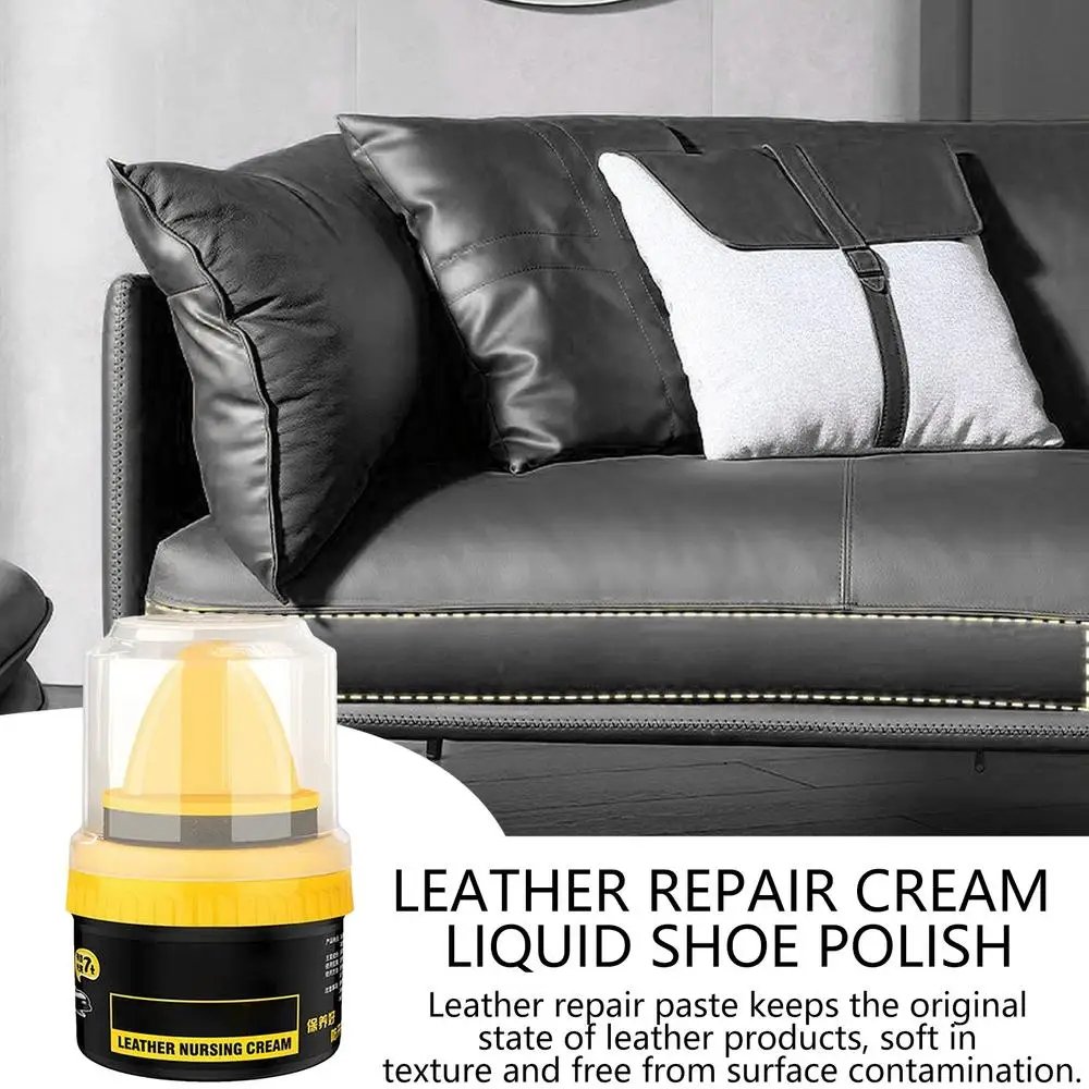 Liquid Shoe Polish Shoe Cream With Sponge Applicator Fade-Resistant Leather Repair Shoe Polish Cream To Restore Color For Sofas